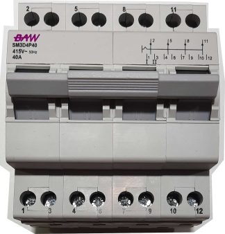 Conmutadora bypass red grupo manual 4 polos I-0-II. 40A 400Vca